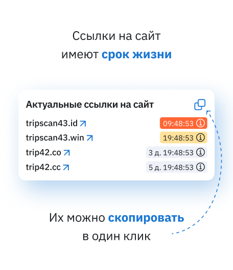 Трипскан — мобильная версия страницы с полезными ссылками